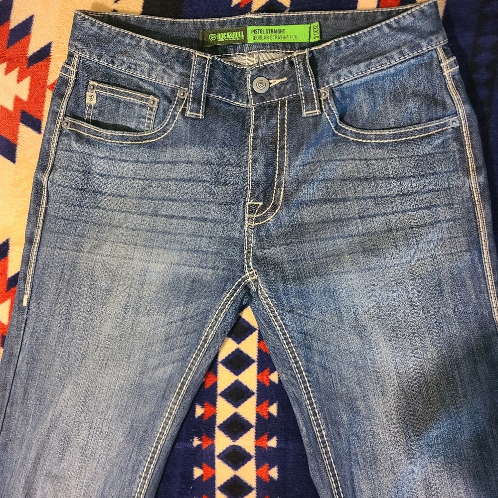 Rock and roll men's 31×32 pistol straight jeans